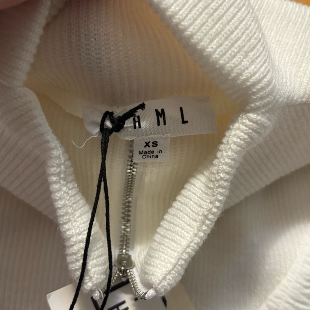 THML Quilted Pullover Half Zip White Womens Size XS Extra Small New With Tag - Picture 7 of 7